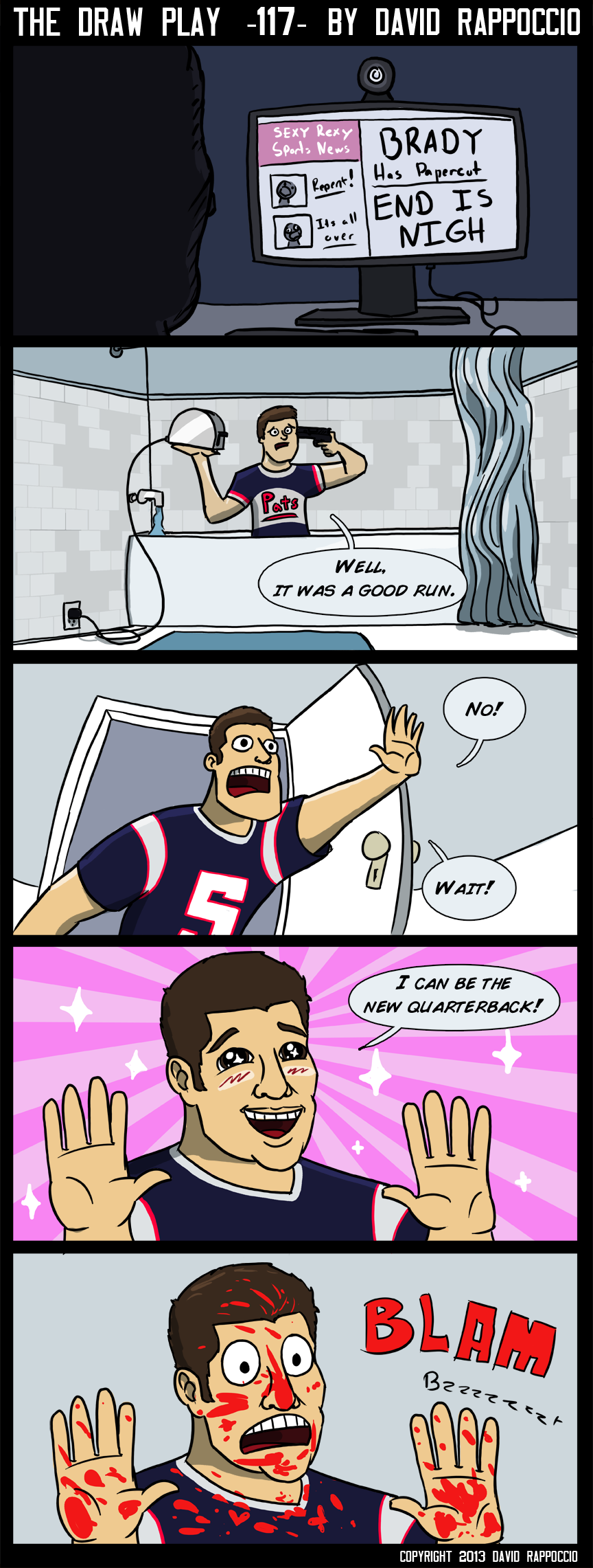 I'd kill myself too if Tim Tebow showed up in my bathroom acting all anime