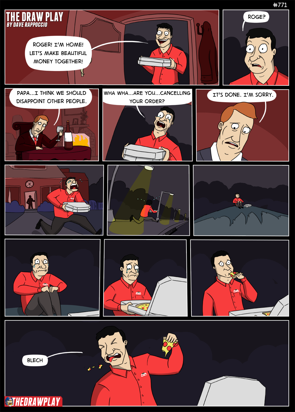 If I had started this comic later I would have changed it to be the same thing, but Goodell is making out with pizza hut box in the 3rd panel