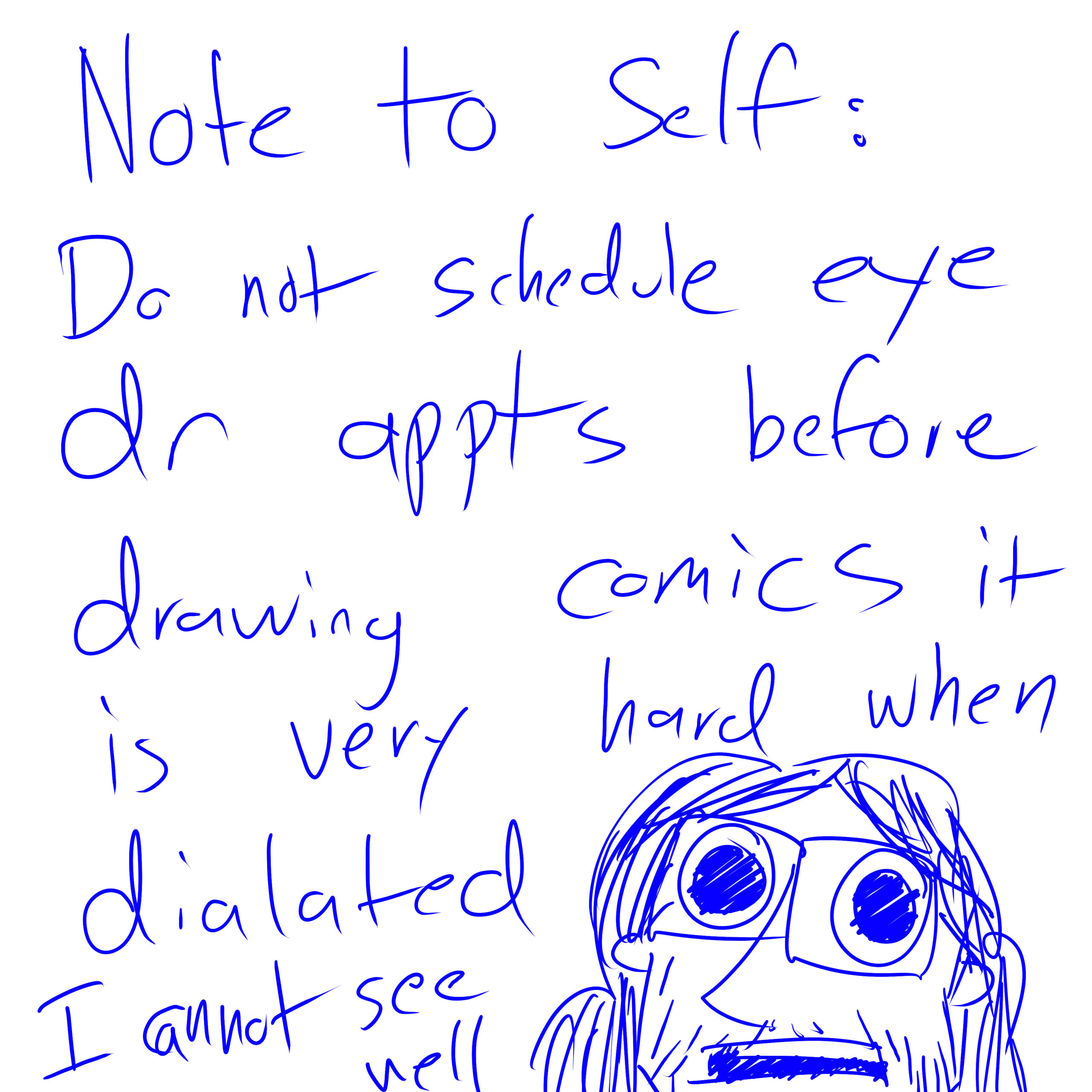 It is hard to draw when you can’t look at screens
